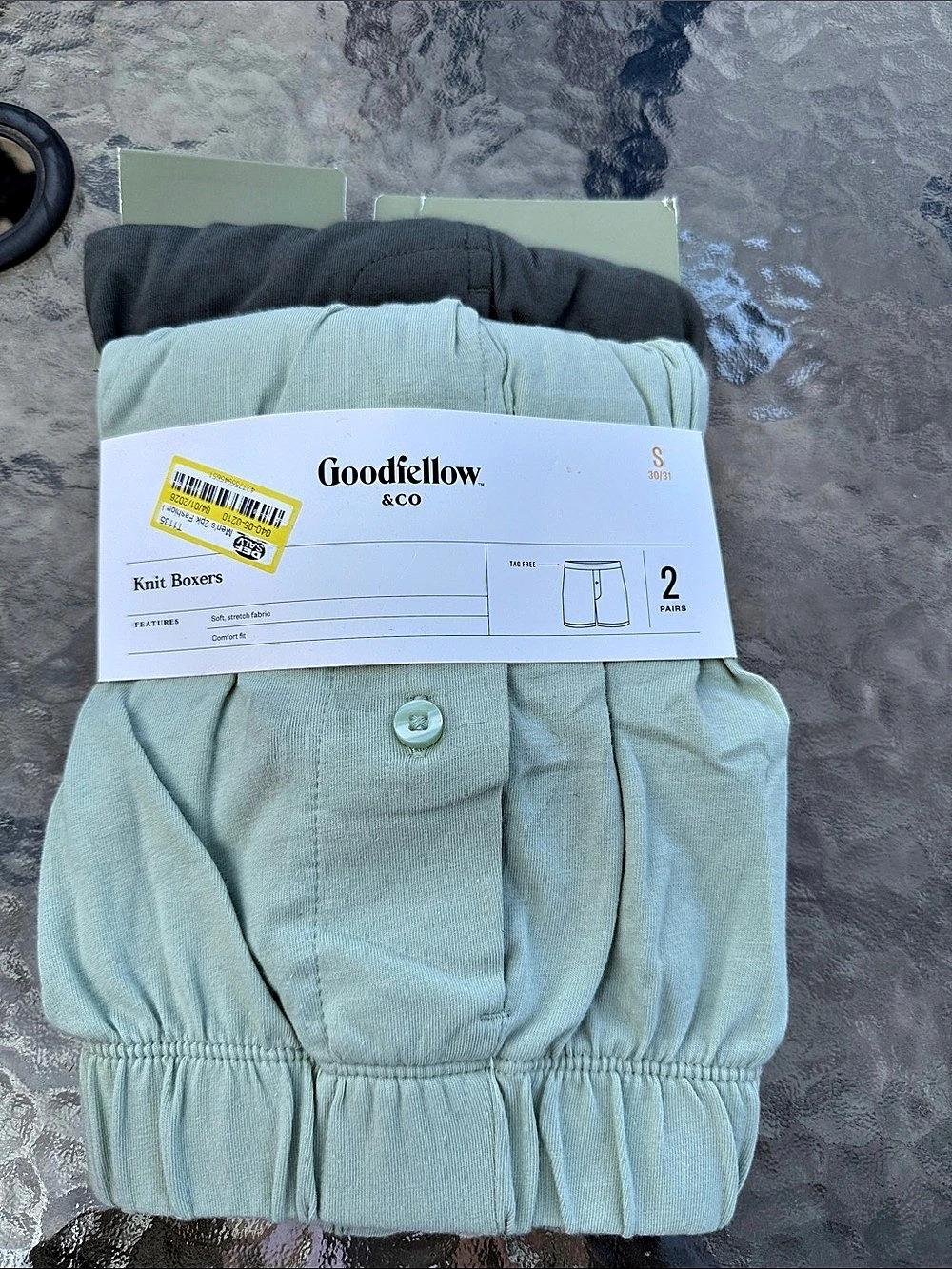 Goodfellow & Co Knit Boxers 2-Pack Green & Gray Small
